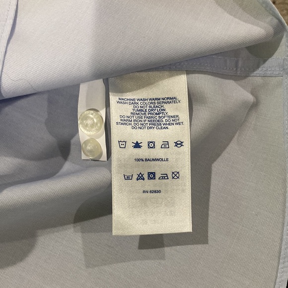 Lands’ End No Iron Supima Cotton Long Sleeve Light Blue Professional Shirt - Picture 8 of 13